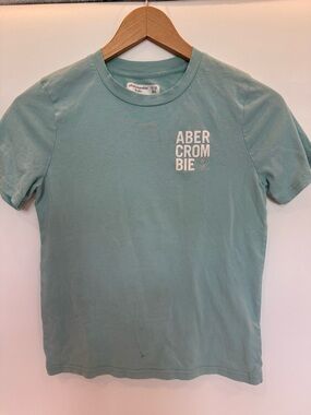 abercrombie kids sz 12 unisex mint green crew neck tee